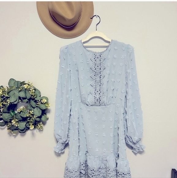 ROMANTIC BABY BLUE LACE SIMPLEE PREMIUM QUALITY BRANDED DRESS - Picture 13 of 15